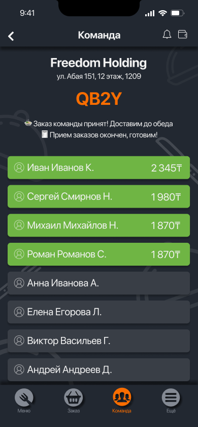 Workspace компании / команда